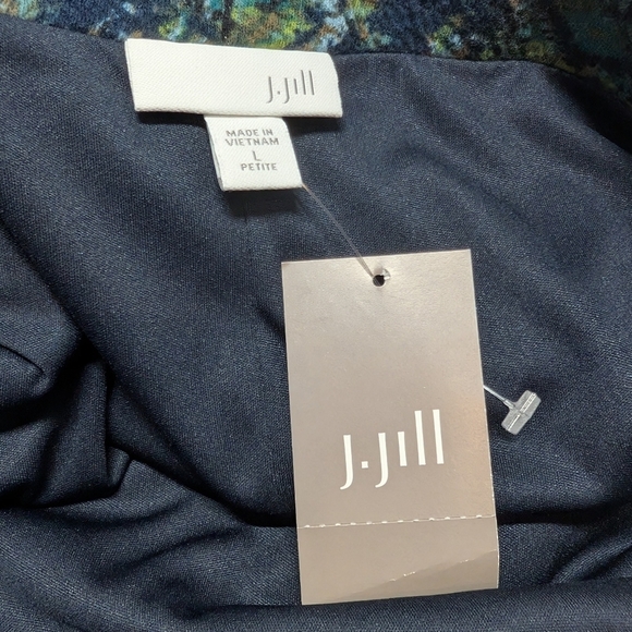 J. Jill (PL Petite Large) Pencil Skirt Geometric Print Blue Green Peacock NWT - Picture 3 of 8